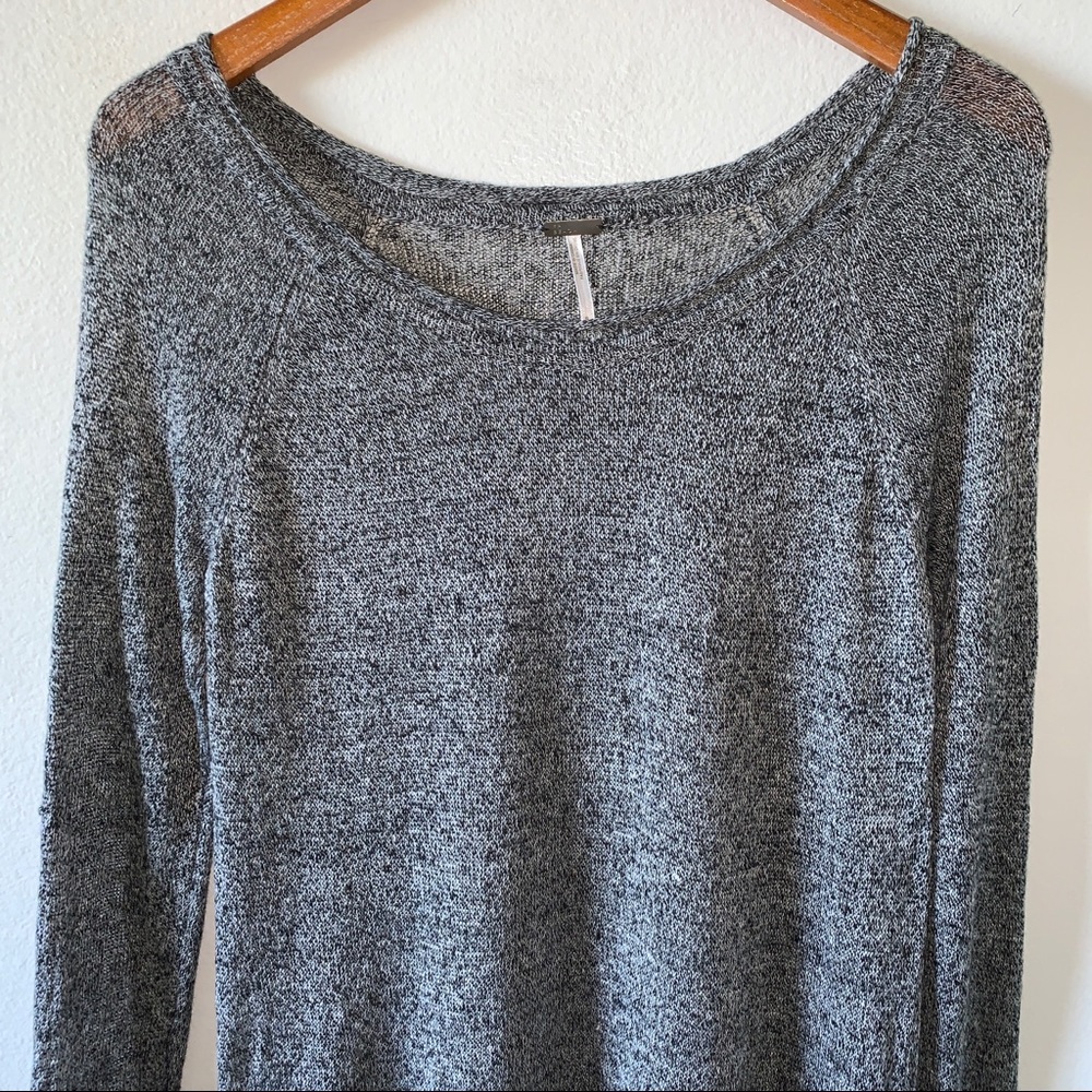 Free People Beach Gray Long Sleeve BOHO Dress S|P - Picture 3 of 6